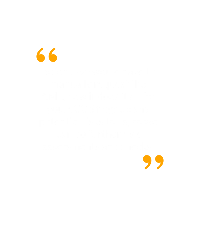 Oliver and co case study quote about AML